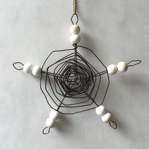 East of India Cobweb Wood and Wire Star Hanging Decoration Hanging Decoration East of India Cobweb Wood and Wire Star Hanging Decoration