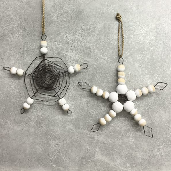 East of India Cobweb Wood and Wire Star Hanging Decoration Hanging Decoration East of India Cobweb Wood and Wire Star Hanging Decoration