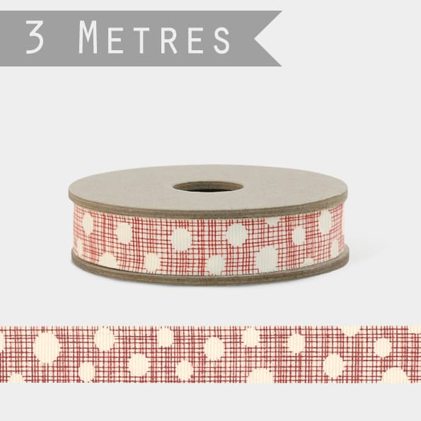 East of India Cream Dots Geometric Ribbon 3m Ribbon East of India Geometric Ribbon 3m - Dots / Cream