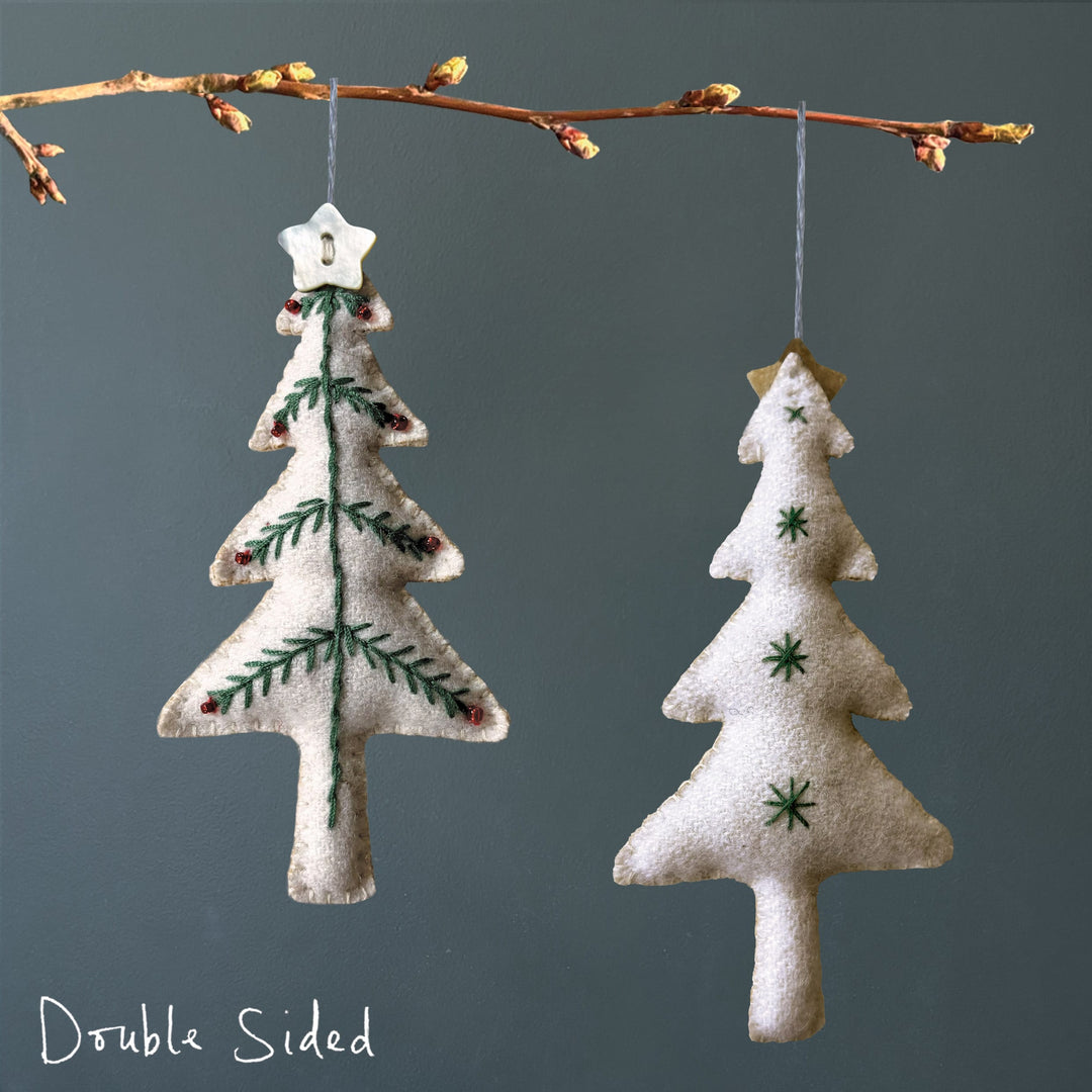 East of India Cream Embroidered Tree Hanging Decoration Hanging Decoration East of India Embroidered Tree Hanging Decoration - Cream