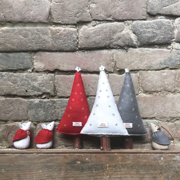 East of India Cream Felt Christmas Tree Decoration Christmas Decoration East of India Felt Christmas Tree Decoration - Cream