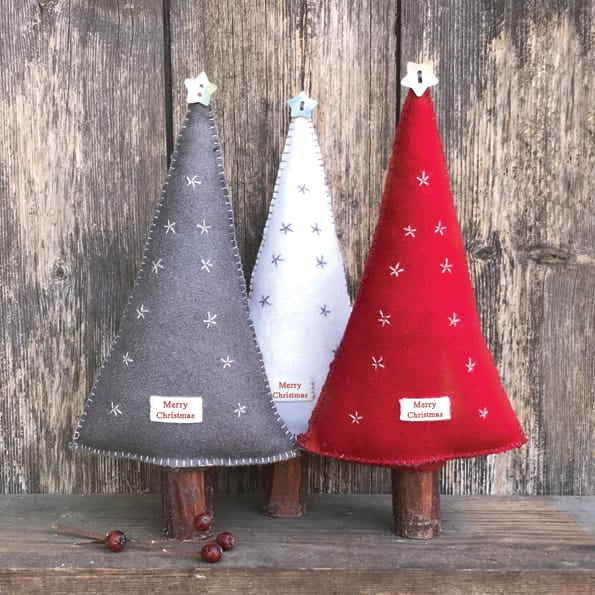 East of India Cream Felt Christmas Tree Decoration Christmas Decoration East of India Felt Christmas Tree Decoration - Cream