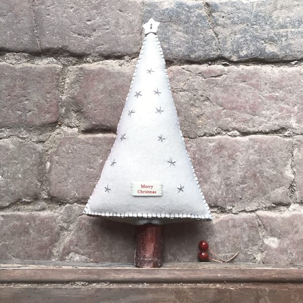 East of India Cream Felt Christmas Tree Decoration Christmas Decoration East of India Felt Christmas Tree Decoration - Cream