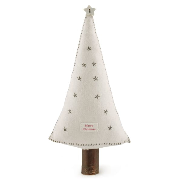 East of India Cream Felt Christmas Tree Decoration Christmas Decoration East of India Felt Christmas Tree Decoration - Cream