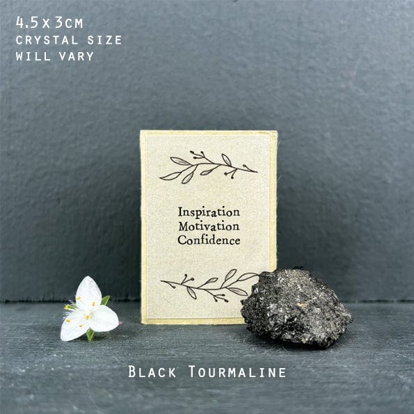 East of India Crystal Matchbox - Black Tourmaline Crystal crystal East of India Crystal Matchbox - Black Tourmaline