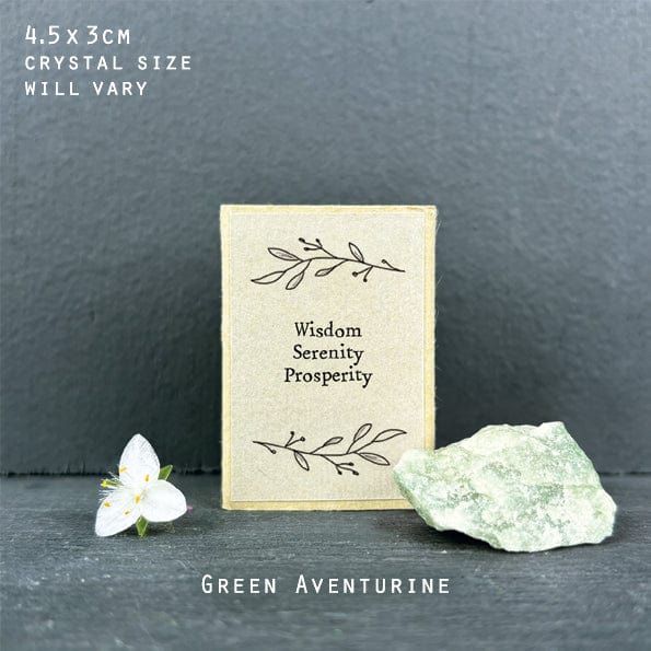 East of India Crystal Matchbox - Green Aventurine crystal East of India Crystal Matchbox - Green Aventurine