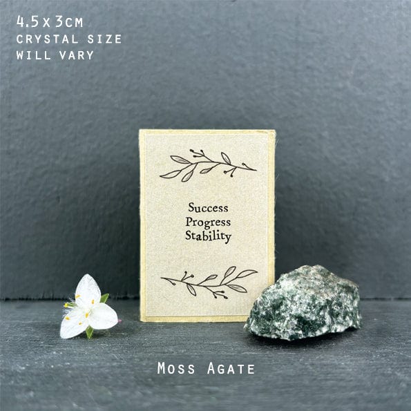 East of India Crystal Matchbox - Moss Agate Crystal crystal East of India Crystal Matchbox - Moss Agate