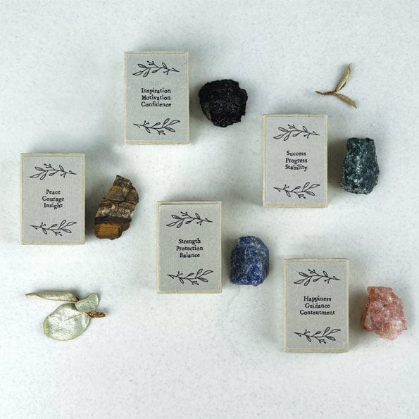 East of India Crystal Matchbox - Moss Agate Crystal crystal East of India Crystal Matchbox - Moss Agate