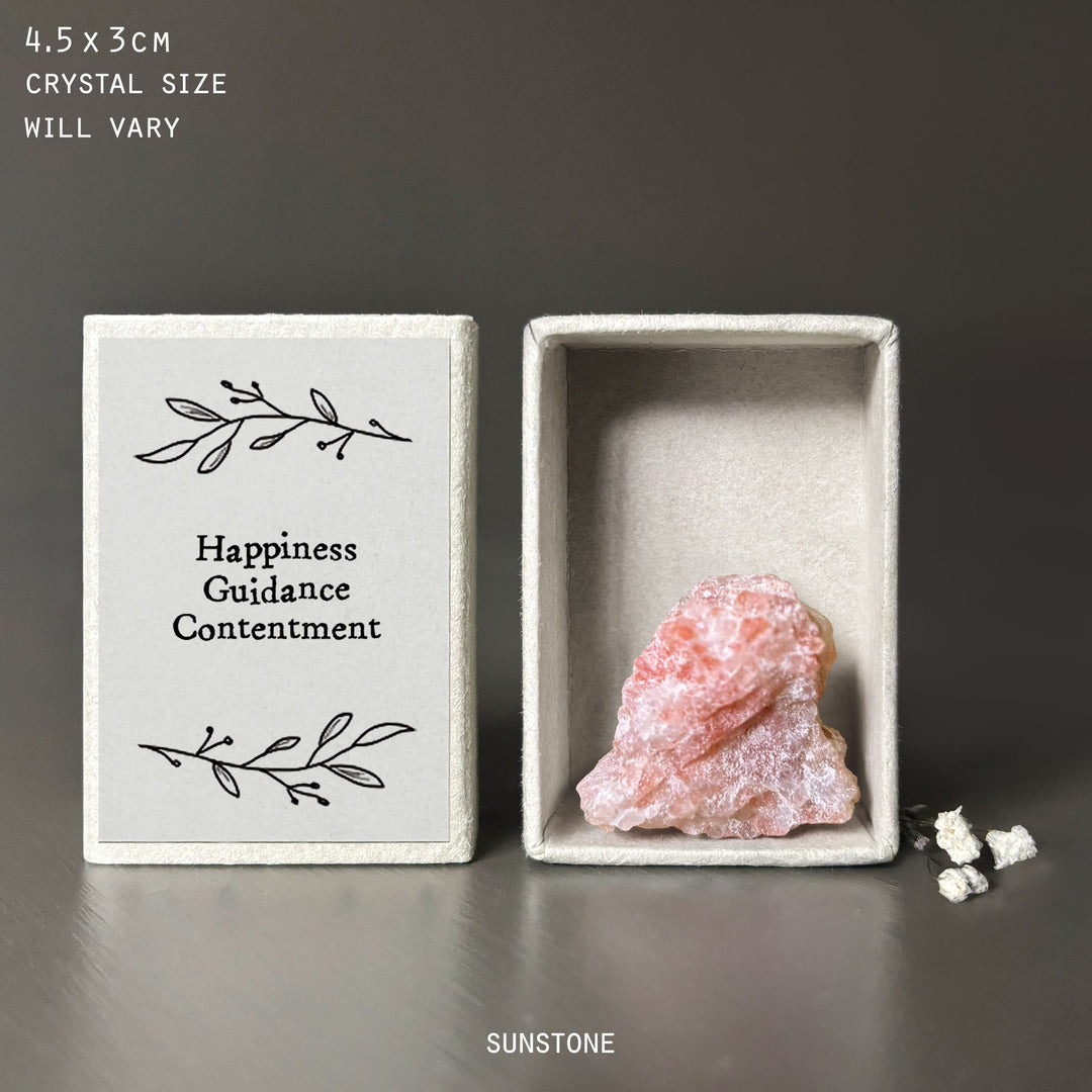 East of India Crystal Matchbox - Sunstone Crystal crystal East of India Crystal Matchbox - Sunstone