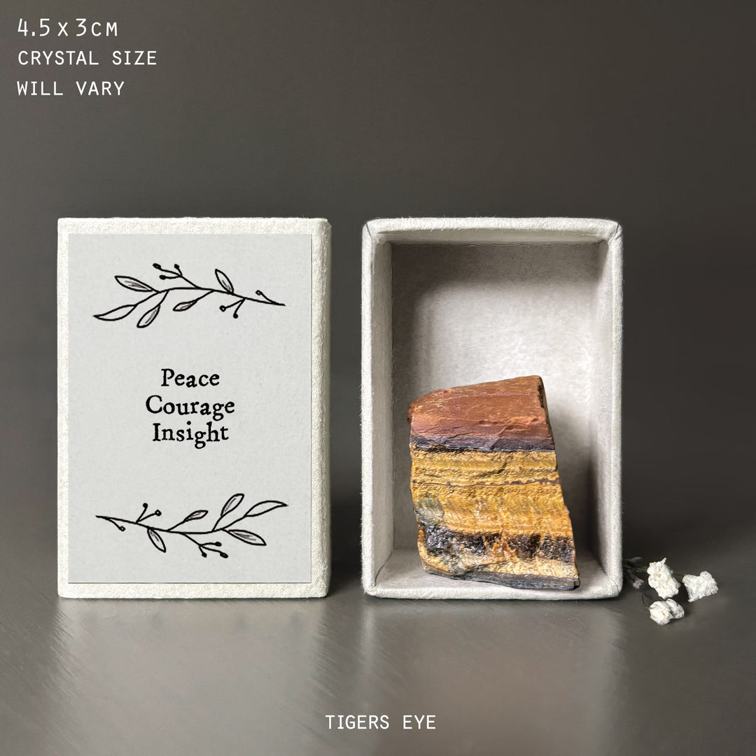 East of India Crystal Matchbox - Tigers Eye Crystal crystal East of India Crystal Matchbox - Tigers Eye
