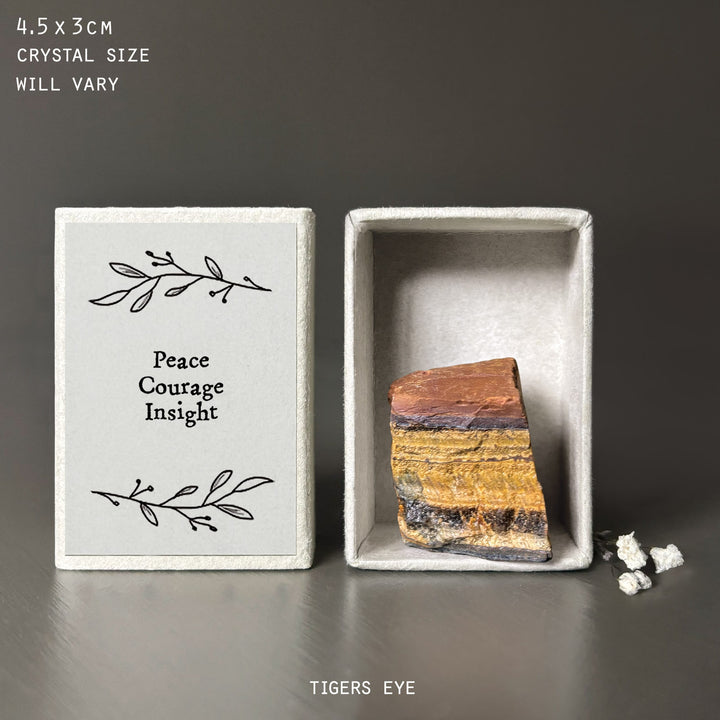 East of India Crystal Matchbox - Tigers Eye Crystal crystal East of India Crystal Matchbox - Tigers Eye