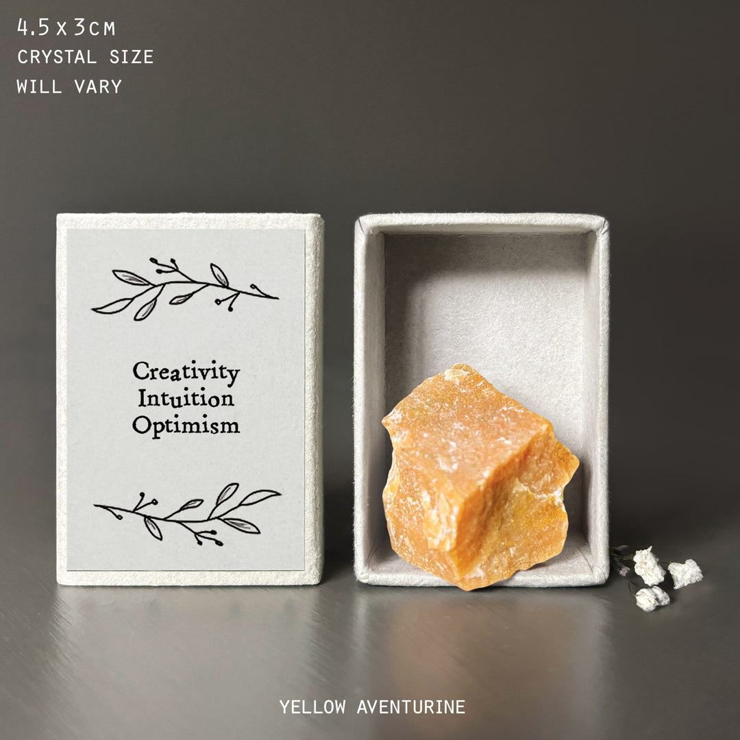 East of India Crystal Matchbox - Yellow Aventurine Crystal crystal East of India Crystal Matchbox - Yellow Aventurine