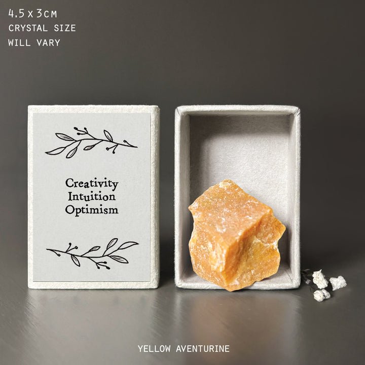 East of India Crystal Matchbox - Yellow Aventurine Crystal crystal East of India Crystal Matchbox - Yellow Aventurine