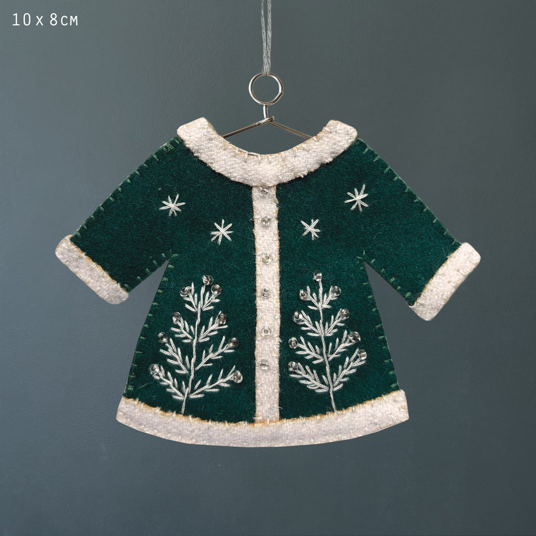 East of India Dark Green Embroidered Jacket Hanging Decoration Hanging Decoration East of India Embroidered Jacket Hanging Decoration - Dark Green