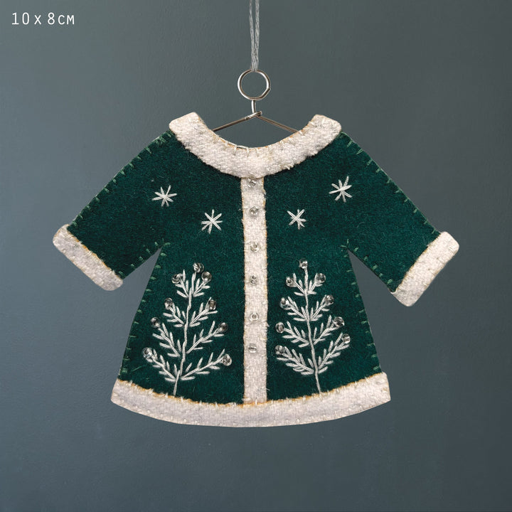 East of India Dark Green Embroidered Jacket Hanging Decoration Hanging Decoration East of India Embroidered Jacket Hanging Decoration - Dark Green