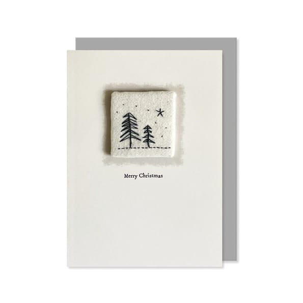 East of India Embroidered Christmas Card, Merry Christmas Greetings Card East of India Embroidered Christmas Card - Merry Christmas