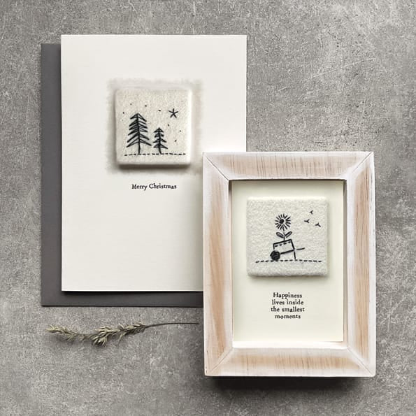 East of India Embroidered Christmas Card, Merry Christmas Greetings Card East of India Embroidered Christmas Card - Merry Christmas