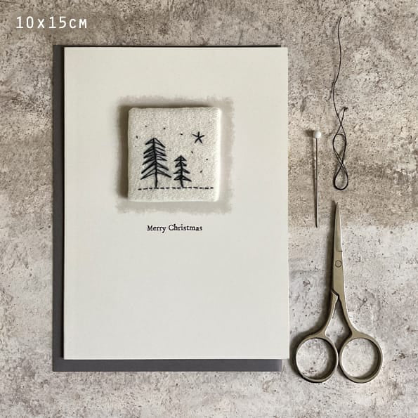 East of India Embroidered Christmas Card, Merry Christmas Greetings Card East of India Embroidered Christmas Card - Merry Christmas