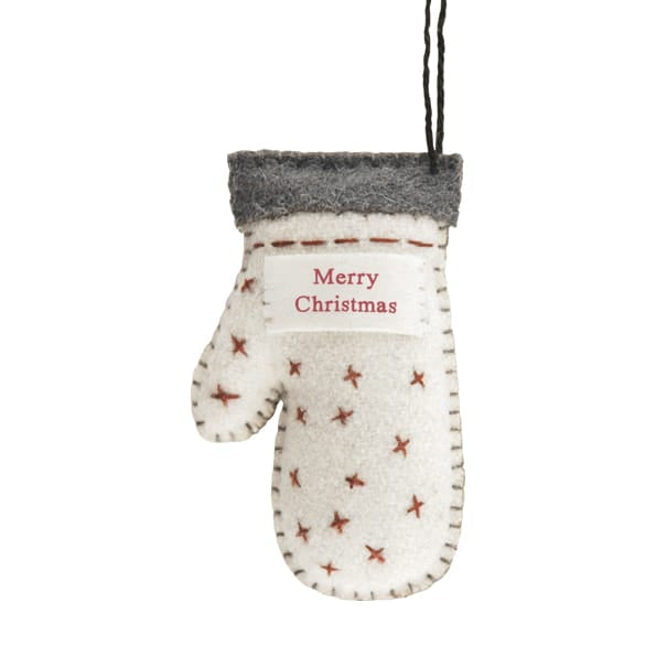 East of India Felt Mitten Hanging Decoration Hanging Decoration East of India Felt Mitten Hanging Decoration
