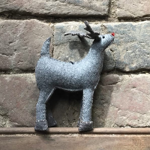 East of India Felt Reindeer Christmas Tree Decoration Christmas Decoration East of India Felt Reindeer Christmas Tree Decoration