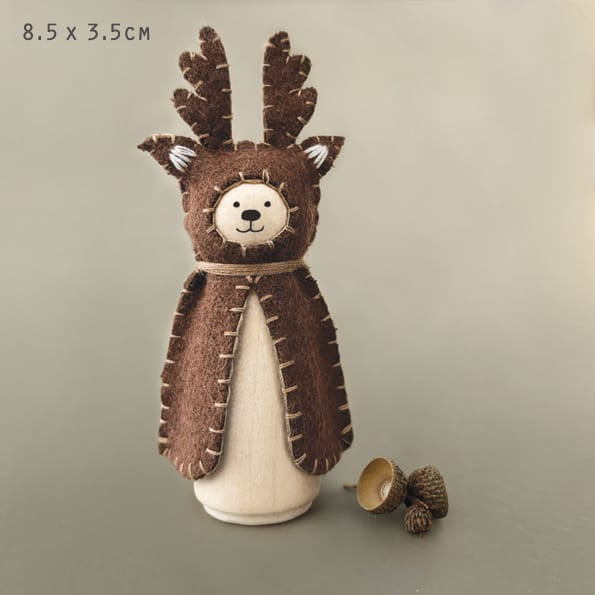 East of India Felt Woodland Animal Decoration, Reindeer Christmas Decoration East of India Felt Woodland Animal Decoration - Reindeer