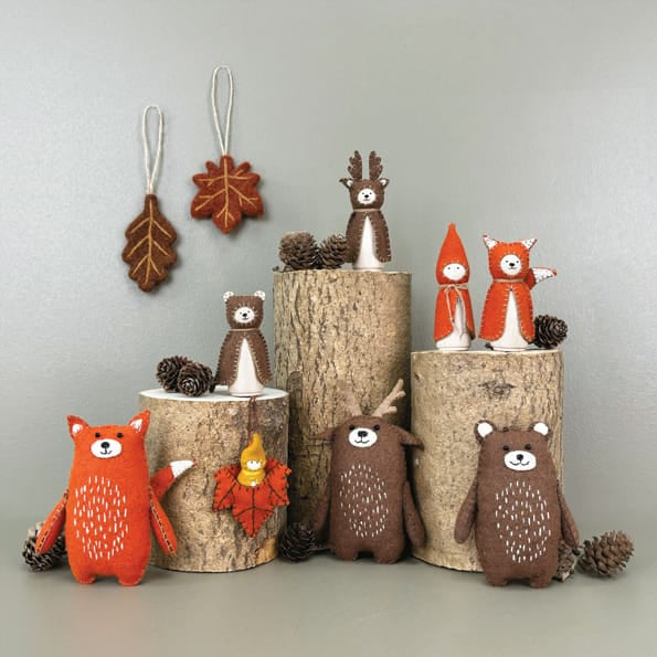East of India Felt Woodland Animal Decoration, Reindeer Christmas Decoration East of India Felt Woodland Animal Decoration - Reindeer