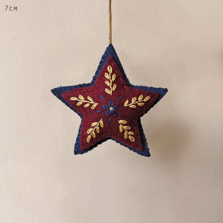 East of India Folk Art Blue Star Christmas Tree Decoration Christmas Decoration East of India Folk Art Christmas Tree Decoration - Blue Star