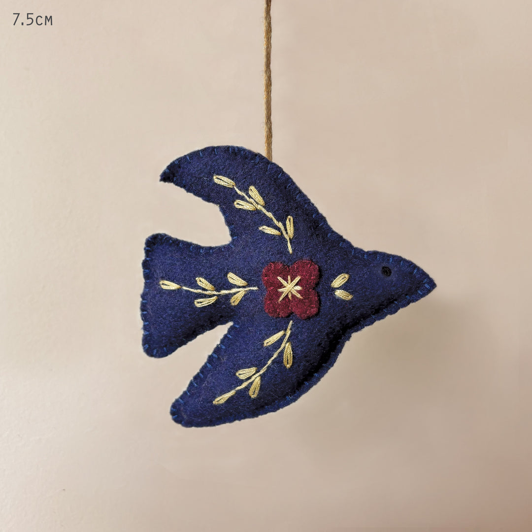 East of India Folk Art Dove Hanging Decoration, Large Hanging Decoration East of India Folk Art Hanging Decoration - Large Dove