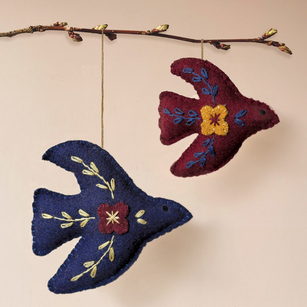 East of India Folk Art Dove Hanging Decoration, Large Hanging Decoration East of India Folk Art Hanging Decoration - Large Dove