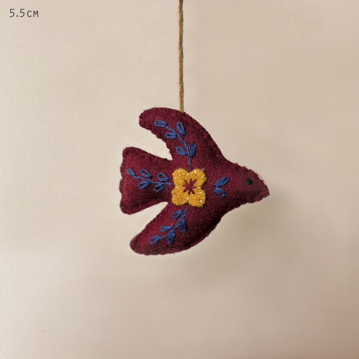 East of India Folk Art Dove Hanging Decoration, Small Hanging Decoration East of India Folk Art Hanging Decoration - Small Dove
