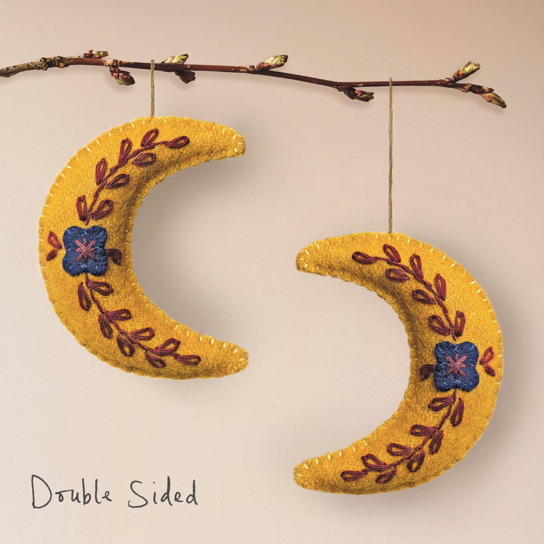 East of India Folk Art Moon Hanging Decoration Hanging Decoration East of India Folk Art Hanging Decoration - Moon