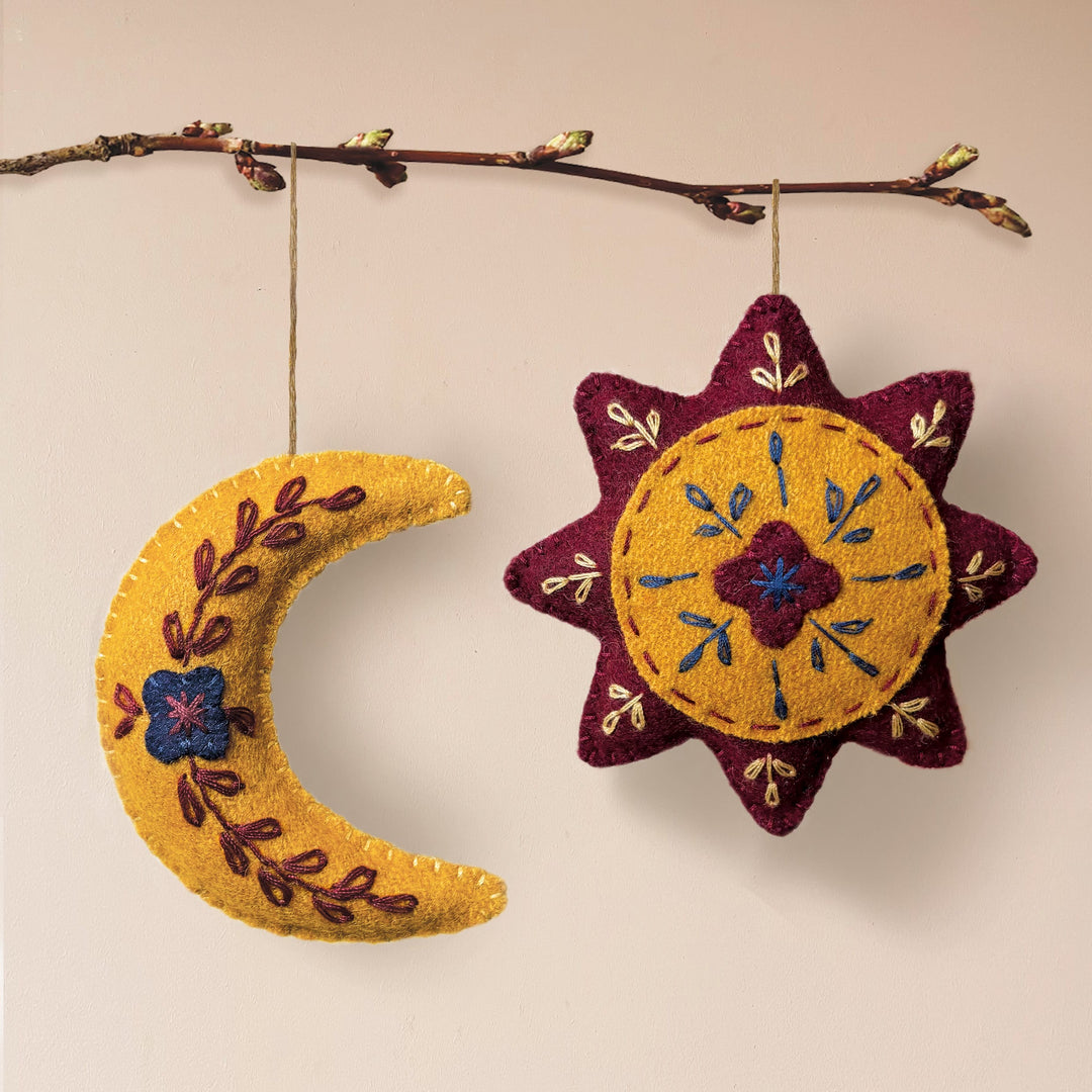 East of India Folk Art Moon Hanging Decoration Hanging Decoration East of India Folk Art Hanging Decoration - Moon