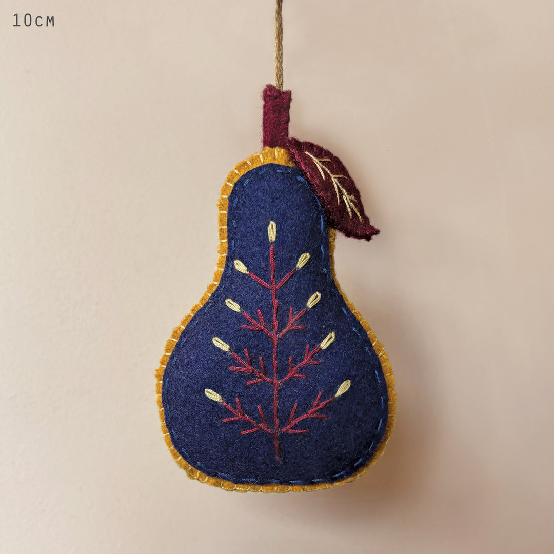 East of India Folk Art Pear Hanging Decoration, Large Hanging Decoration East of India Folk Art Hanging Decoration - Large Pear