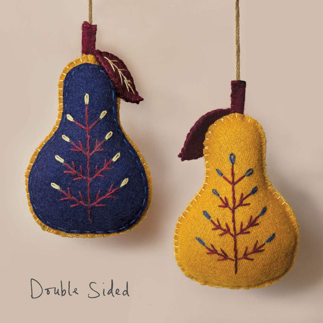 East of India Folk Art Pear Hanging Decoration, Large Hanging Decoration East of India Folk Art Hanging Decoration - Large Pear