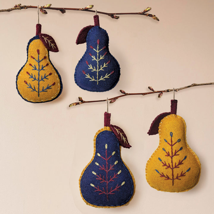 East of India Folk Art Pear Hanging Decoration, Small Hanging Decoration East of India Folk Art Hanging Decoration - Small Pear