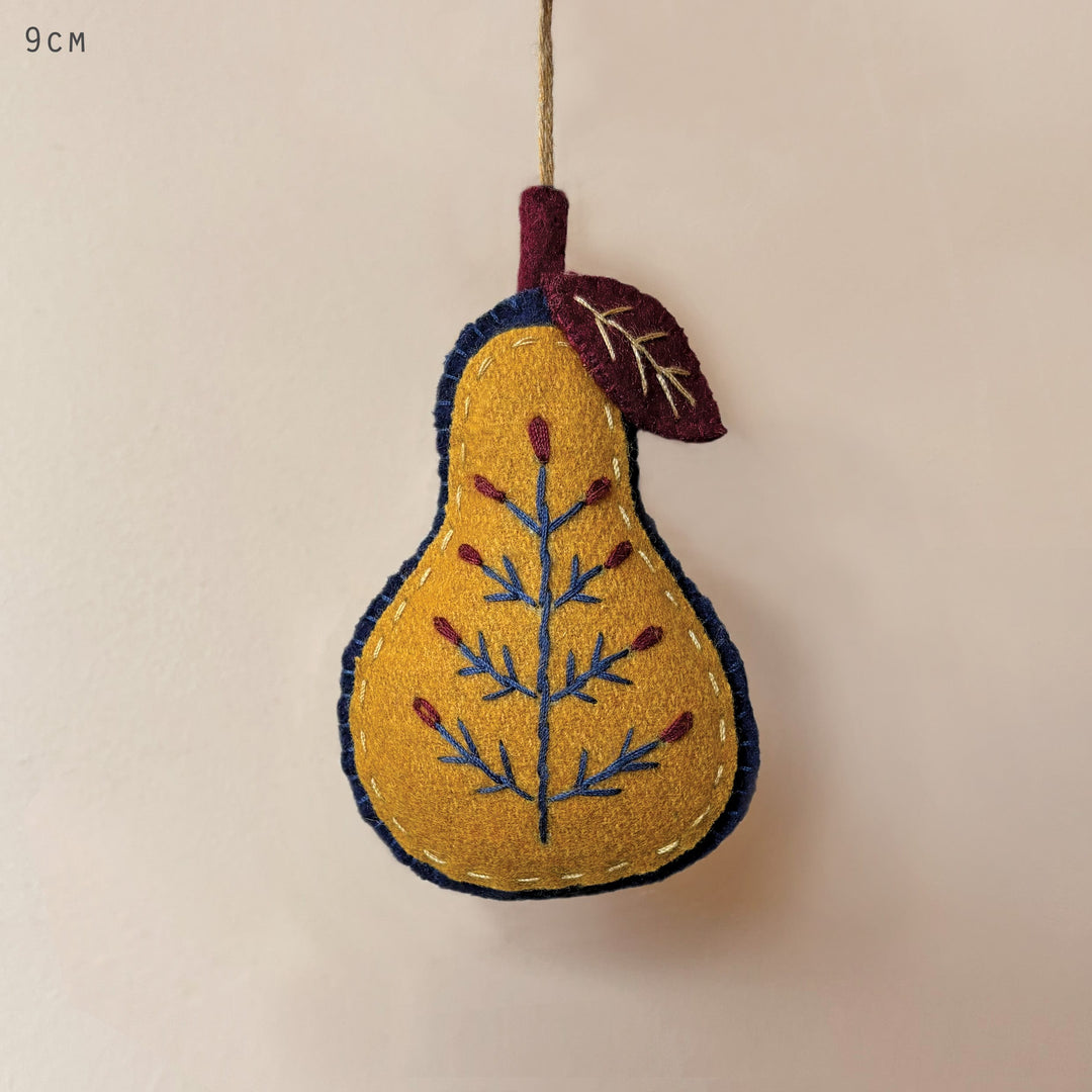 East of India Folk Art Pear Hanging Decoration, Small Hanging Decoration East of India Folk Art Hanging Decoration - Small Pear