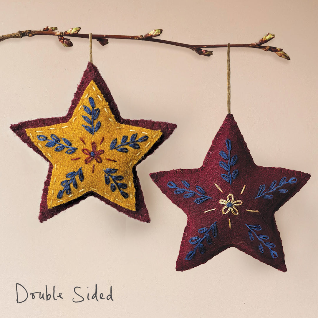 East of India Folk Art Red Star Christmas Tree Decoration Christmas Decoration East of India Folk Art Christmas Tree Decoration - Red Star