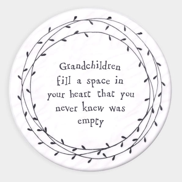 East of India ‘Grandchildren Fill A Space’ Porcelain Coaster - Grandparent Gifts gift East of India ‘Grandchildren Fill A Space’ Porcelain Coaster