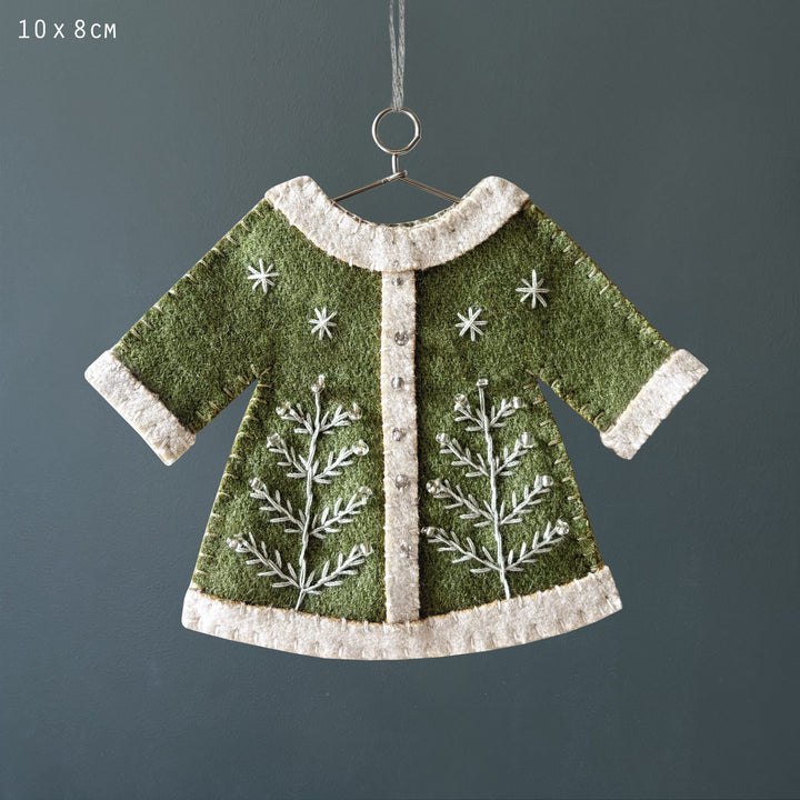 East of India Green Embroidered Jacket Hanging Decoration Hanging Decoration East of India Embroidered Jacket Hanging Decoration - Green