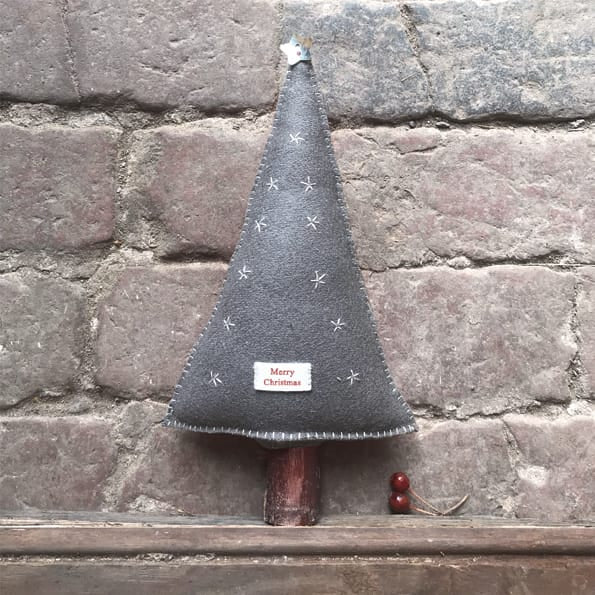 East of India Grey Felt Christmas Tree Decoration Christmas Decoration East of India Felt Christmas Tree Decoration - Grey