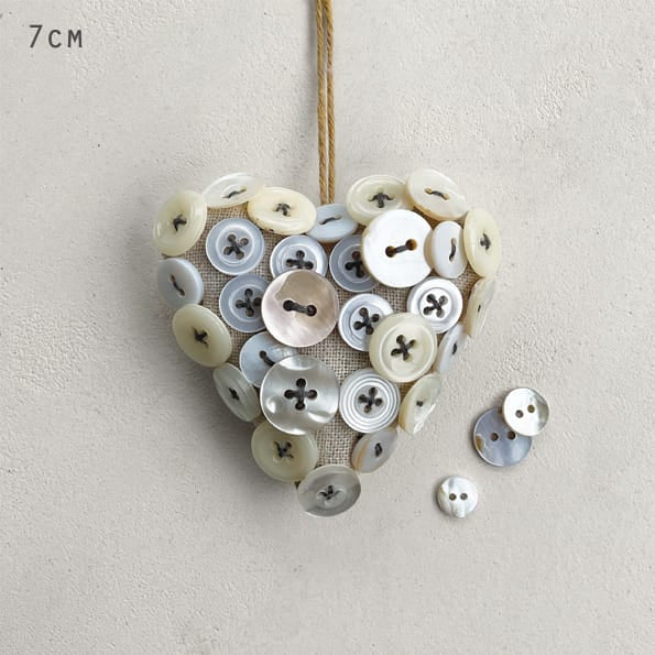 East of India Grey Linen Button Heart gift East of India Linen Button Heart - Grey