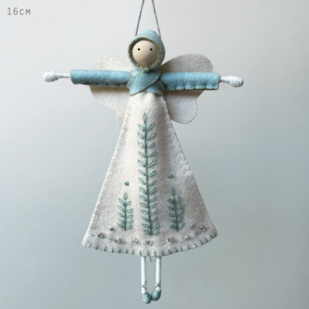 East of India Hand Stitched Angel in a Floral Dress Christmas Decoration East of India Hand Stitched Angel Decoration - Floral Dress
