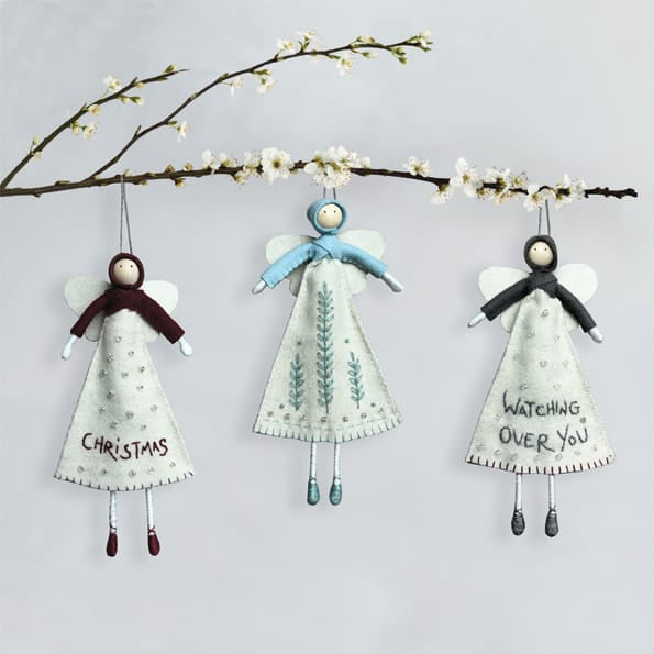 East of India Hand Stitched Angel, Watching Over You Christmas Decoration East of India Hand Stitched Angel Decoration - Watching Over You