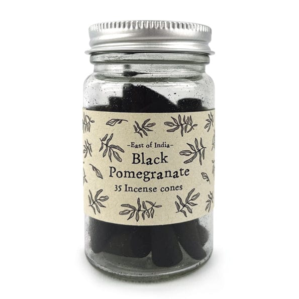 East of India Jar of Incense Cones - Black Pomegranate incense East of India Jar of Incense Cones - Black Pomegranate