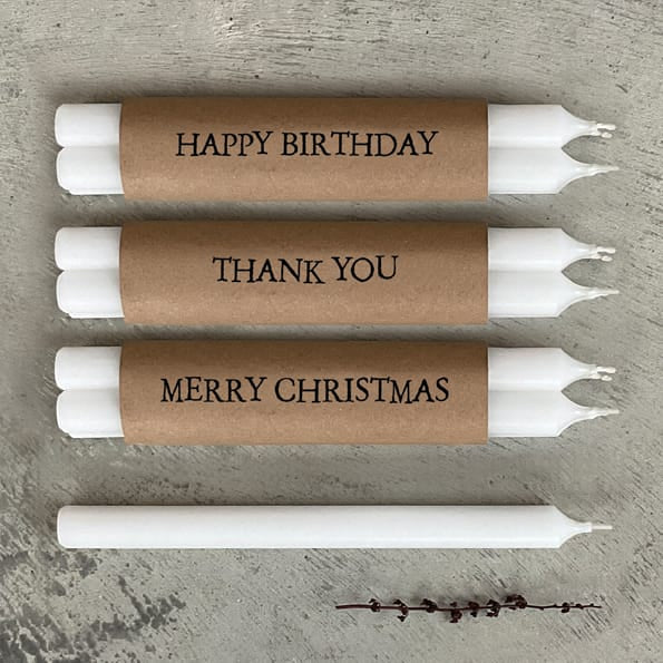 East of India Kraft Wrapped Christmas Candles, Merry Christmas Candles East of India Wrapped Christmas Candles - Kraft Merry Christmas