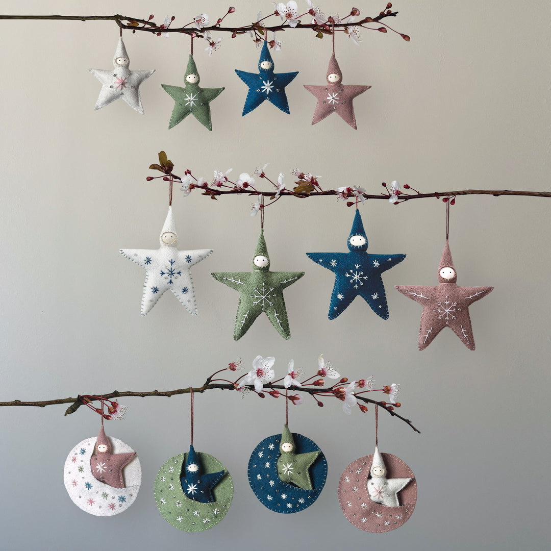 East of India Large Felt Star Baby Decoration in Cream gift East of India Large Felt Star Baby Decoration - Cream