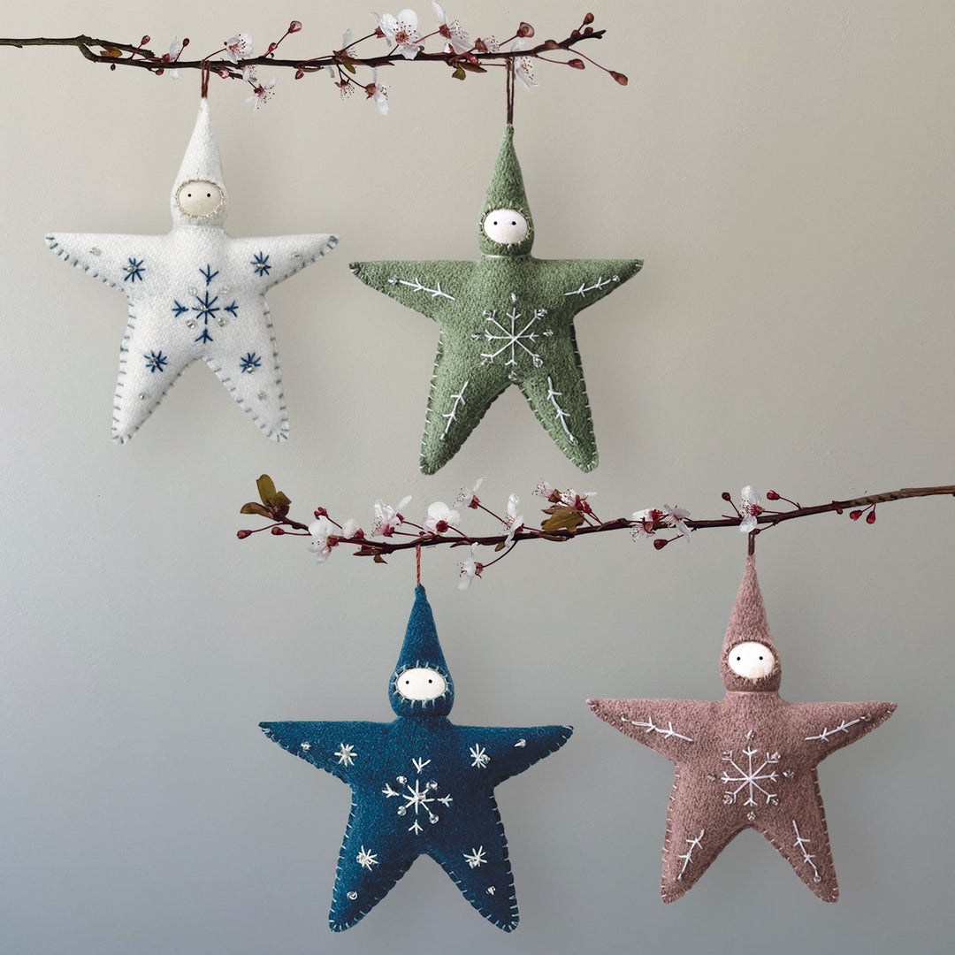 East of India Large Felt Star Baby Decoration in Pink gift East of India Large Felt Star Baby Decoration - Pink