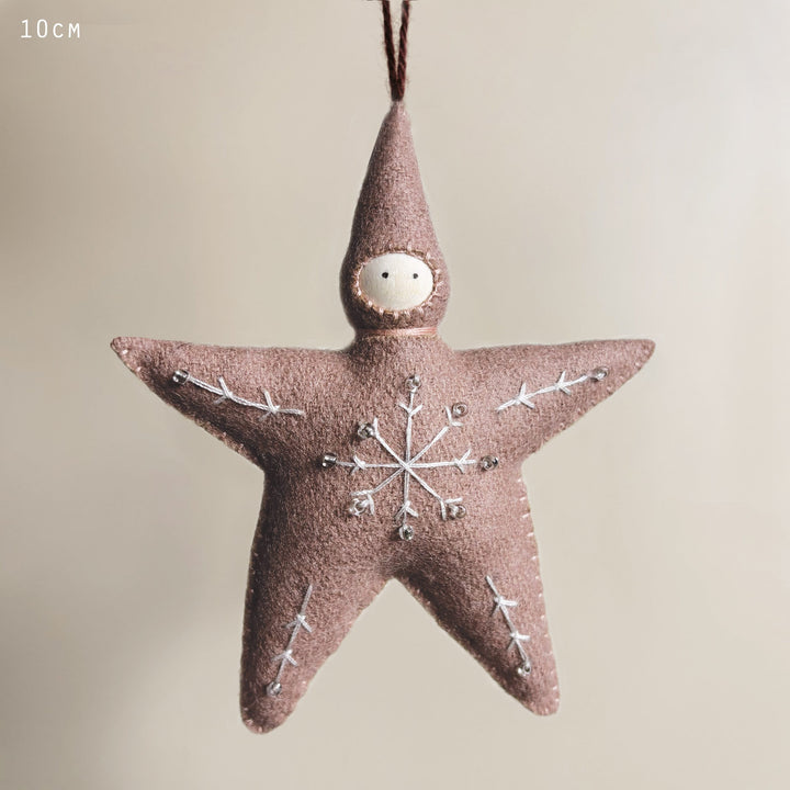 East of India Large Felt Star Baby Decoration in Pink gift East of India Large Felt Star Baby Decoration - Pink