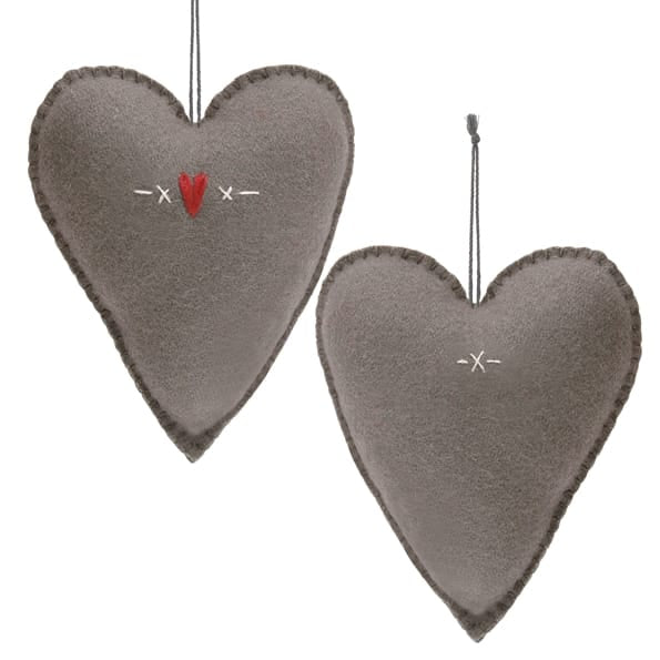 East of India Large Grey Embroidered Heart, Hearts &amp; Crosses gift East of India Large Embroidered Heart - Grey Hearts &amp; Crosses