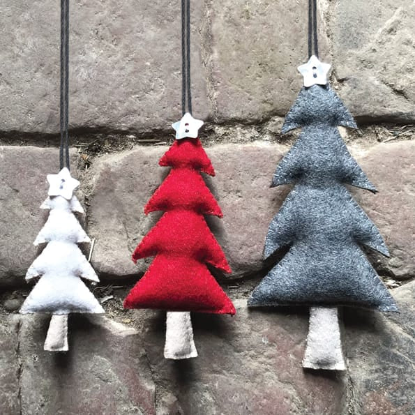 East of India Large Grey Felt Hanging Christmas Tree Christmas Decoration East of India Large Felt Hanging Christmas Tree Decoration - Grey